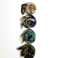 プリーツ加工ベルト柄スカーフ 2021AW売れ筋トレンド新作 薄手細幅チェーン