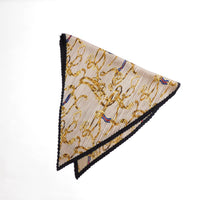 プリーツ加工ベルト柄スカーフ 2021AW売れ筋トレンド新作 薄手細幅チェーン