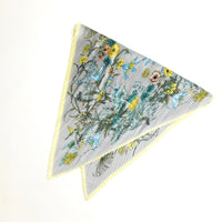 プリーツ加工ボタニカル柄スカーフ 2021AW売れ筋トレンド新作 薄手細幅