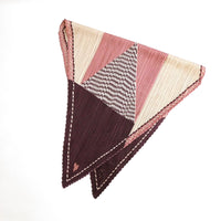 プリーツ加工幾何ブロック柄スカーフ 2021AW売れ筋トレンド新作