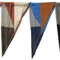 プリーツ加工幾何ブロック柄スカーフ 2021AW売れ筋トレンド新作