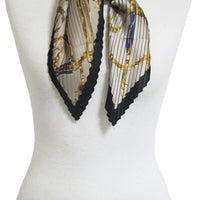 プリーツ加工ベルト柄スカーフ 2021AW売れ筋トレンド新作 薄手細幅チェーン