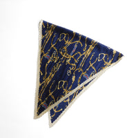 プリーツ加工ベルト柄スカーフ 2021AW売れ筋トレンド新作 薄手細幅チェーン