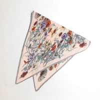 プリーツ加工ボタニカル柄スカーフ 2021AW売れ筋トレンド新作 薄手細幅