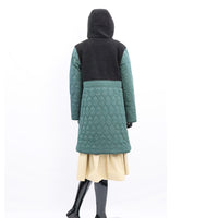 もこもこループボアコンビソフトタッチスエード調軽量キルトコート