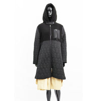 もこもこループボアコンビソフトタッチスエード調軽量キルトコート