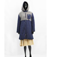 もこもこループボアコンビソフトタッチスエード調軽量キルトコート