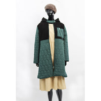 もこもこループボアコンビソフトタッチスエード調軽量キルトコート