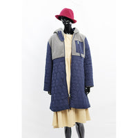 もこもこループボアコンビソフトタッチスエード調軽量キルトコート