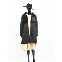 もこもこループボアコンビソフトタッチスエード調軽量キルトコート