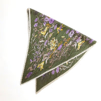 プリーツ加工ボタニカル柄スカーフ 2021AW売れ筋トレンド新作 薄手細幅