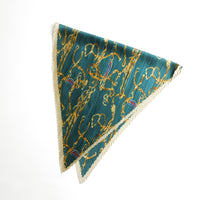 プリーツ加工ベルト柄スカーフ 2021AW売れ筋トレンド新作 薄手細幅チェーン