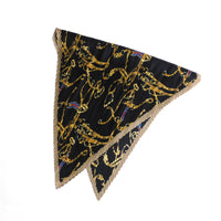 プリーツ加工ベルト柄スカーフ 2021AW売れ筋トレンド新作 薄手細幅チェーン