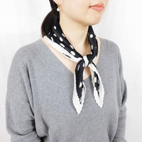 プリーツ加工水玉柄スカーフ 2021AW売れ筋トレンド新作 薄手細幅