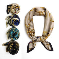 プリーツ加工ベルト柄スカーフ 2021AW売れ筋トレンド新作 薄手細幅チェーン