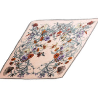 プリーツ加工ボタニカル柄スカーフ 2021AW売れ筋トレンド新作 薄手細幅