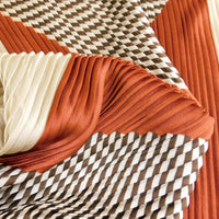 プリーツ加工幾何ブロック柄スカーフ 2021AW売れ筋トレンド新作