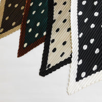 プリーツ加工水玉柄スカーフ 2021AW売れ筋トレンド新作 薄手細幅