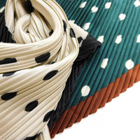 プリーツ加工水玉柄スカーフ 2021AW売れ筋トレンド新作 薄手細幅