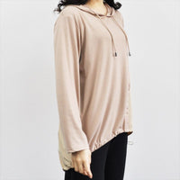 ツートーン パーカー 薄手 裾絞り レディース テールカット M~L 旅行 お出かけ 日よけ UV対策 寒さ対策 アウトドア 春 秋 冬 asone femme アズワンファム