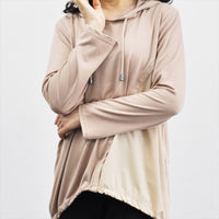 ツートーン パーカー 薄手 裾絞り レディース テールカット M~L 旅行 お出かけ 日よけ UV対策 寒さ対策 アウトドア 春 秋 冬 asone femme アズワンファム