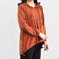 ツートーン パーカー 薄手 裾絞り レディース テールカット M~L 旅行 お出かけ 日よけ UV対策 寒さ対策 アウトドア 春 秋 冬 asone femme アズワンファム