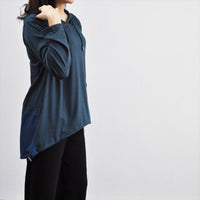 ツートーン パーカー 薄手 裾絞り レディース テールカット M~L 旅行 お出かけ 日よけ UV対策 寒さ対策 アウトドア 春 秋 冬 asone femme アズワンファム