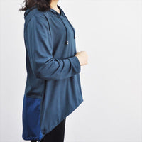 ツートーン パーカー 薄手 裾絞り レディース テールカット M~L 旅行 お出かけ 日よけ UV対策 寒さ対策 アウトドア 春 秋 冬 asone femme アズワンファム