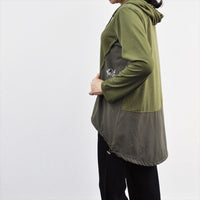 ツートーン パーカー 薄手 裾絞り レディース テールカット M~L 旅行 お出かけ 日よけ UV対策 寒さ対策 アウトドア 春 秋 冬 asone femme アズワンファム