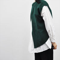 セーター ニット レディース 重ね着風 ベスト ドッキング トップス お洒落 シンプル フェミニン きれいめ 重ね着風 ニット シャツ 布帛 長袖 トップス 春 グレー ブラック グリーン ベージュ asone femme アズワンファム