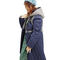 もこもこループボアコンビソフトタッチスエード調軽量キルトコート