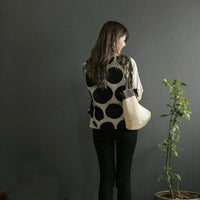 【春夏物】レディースベストショート丈大きめドット柄可愛い人気グレーブラックおしゃれおすすめ母の日プレゼント送料無料