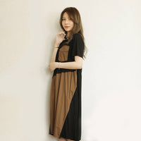 すっぽり包むプルオーバー長袖チュニックレディーストップス秋冬カーキチャコールライトグレーブラックasonefemmeアズワンファム