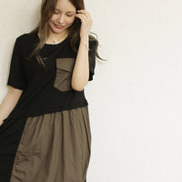 すっぽり包むプルオーバー長袖チュニックレディーストップス秋冬カーキチャコールライトグレーブラックasonefemmeアズワンファム