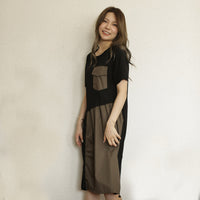 すっぽり包むプルオーバー長袖チュニックレディーストップス秋冬カーキチャコールライトグレーブラックasonefemmeアズワンファム