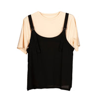 【5と0のつく日ポイント+5倍】【春夏物】レディースベスト&Tシャツアンサンブルサマーセットカジュアルトップスレイヤード2点セット重ね着母の日プレゼント送料無料