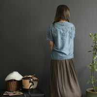 ゆったり!斜め切替ボトルネックプルオーバー7分袖