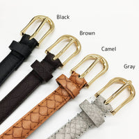 パイソン 型押し 細ベルト