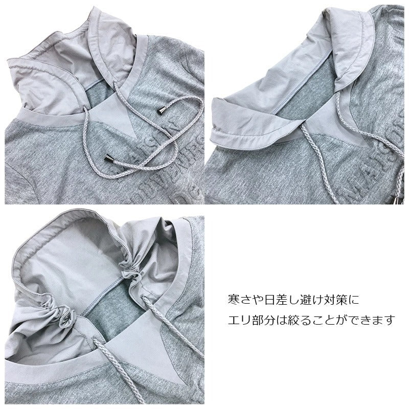 可愛く魅せる衿元シャーリングTブラウス